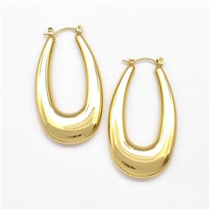 304 Stainless Steel Latchback Earring Gold Plated, approx 27-48mm [SSB6107]