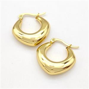 304 Stainless Steel Earring Hollow Gold Plated, approx 20-25mm [SSB6145]