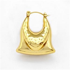 304 Stainless Steel Earring Hollow Gold Plated, approx 25x25mm [SSB6152]