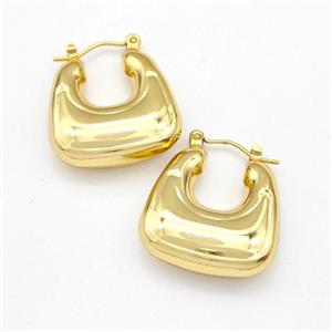 304 Stainless Steel Earring Hollow Gold Plated, approx 23-23mm [SSB6153]