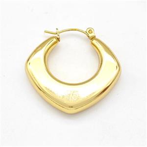 304 Stainless Steel Earring Hollow Gold Plated, approx 30mm [SSB6154]