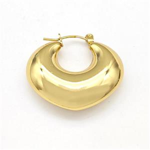 304 Stainless Steel Earring Hollow Gold Plated, approx 25-30mm [SSB6155]