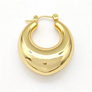 304 Stainless Steel Earring Hollow Gold Plated, approx 25-28mm [SSB6156]