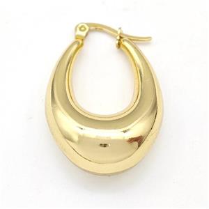 304 Stainless Steel Earring Hollow Gold Plated, approx 23-30mm [SSB6166]