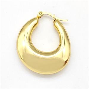 304 Stainless Steel Earring Hollow Gold Plated, approx 27-32mm [SSB6167]
