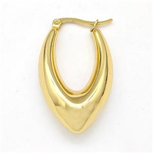 304 Stainless Steel Earring Hollow Gold Plated, approx 21-33mm [SSB6174]