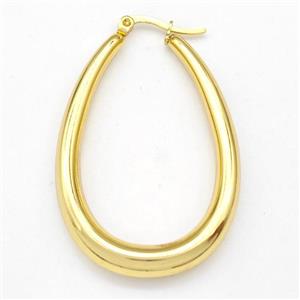304 Stainless Steel Earring Hollow Gold Plated, approx 32-45mm [SSB6175]