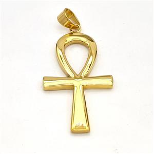 Stainless Steel Cross Pendant Gold Plated, approx 35-61mm [SSB6177]