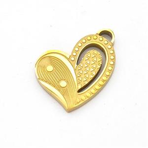 Stainless Steel Heart Pendant Gold Plated, approx 14mm [SSB6188]