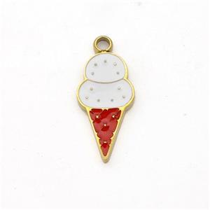 Ice Cream Charms Stainless Steel Pendant Enamel Gold Plated, approx 7-14mm [SSB6245]