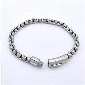 Raw 304 Stainless Steel Bracelet, approx 8-30mm, 6mm, 21cm length [SSB6272]