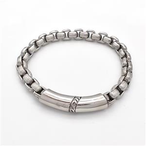 Raw 304 Stainless Steel Bracelet, approx 10-40mm, 8mm, 21cm length [SSB6276]