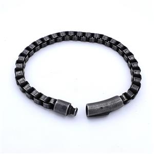 304 Stainless Steel Bracelet Antique Black, approx 8-30mm, 6mm, 21cm length [SSB6279]