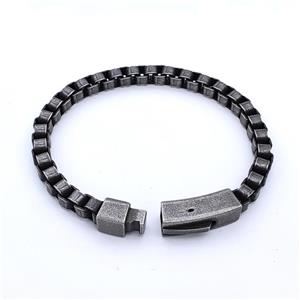 304 Stainless Steel Bracelet Antique Black, approx 8-30mm, 6mm, 21cm length [SSB6280]