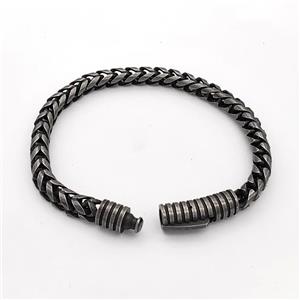304 Stainless Steel Bracelet Antique Black, approx 8-30mm, 6mm, 21cm length [SSB6285]