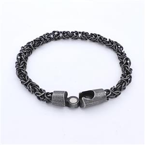 304 Stainless Steel Bracelet Antique Black, approx 10-30mm, 6mm, 21cm length [SSB6291]