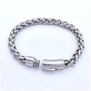 Raw 304 Stainless Steel Bracelet, approx 10-30mm, 7mm, 21cm length [SSB6293]