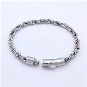 Raw 304 Stainless Steel Bracelet, approx 8-30mm, 5.5mm, 21cm length [SSB6294]