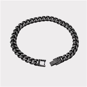 304 Stainless Steel Bracelet Antique Black, approx 10-35mm, 8mm, 21cm length [SSB6402]