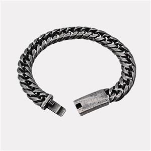 304 Stainless Steel Bracelet Antique Black, approx 12-50mm, 11mm, 21cm length [SSB6409]