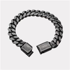 304 Stainless Steel Bracelet Antique Black, approx 14-45mm, 12mm, 21cm length [SSB6410]