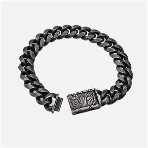 304 Stainless Steel Bracelet Antique Black, approx 15-40mm, 12mm, 21cm length [SSB6411]