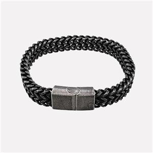 304 Stainless Steel Bracelet Antique Black, approx 14-20mm, 19mm, 10mm, 21cm length [SSB6422]