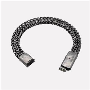 304 Stainless Steel Bracelet Antique Black, approx 12-37mm, 19mm, 10mm, 21cm length [SSB6423]