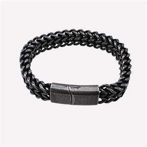 304 Stainless Steel Bracelet Antique Black, approx 15-30mm, 12mm, 21cm length [SSB6430]