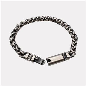 304 Stainless Steel Bracelet Antique Silver, approx 10-45mm, 8mm, 21cm length [SSB6438]