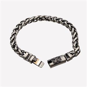 304 Stainless Steel Bracelet Antique Silver, approx 10-45mm, 8mm, 21cm length [SSB6439]