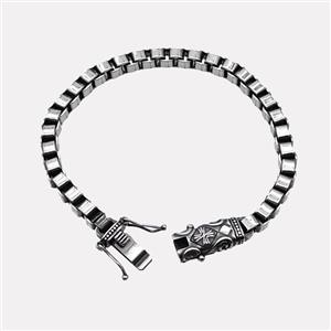 304 Stainless Steel Bracelet Antique Silver, approx 14-30mm, 6mm, 21cm length [SSB6446]
