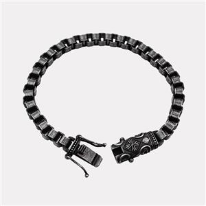 304 Stainless Steel Bracelet Antique Black, approx 14-30mm, 6mm, 21cm length [SSB6447]