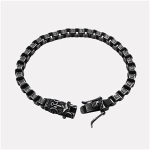 304 Stainless Steel Bracelet Antique Black, approx 14-30mm, 6mm, 21cm length [SSB6448]