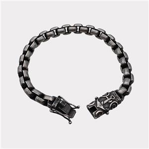304 Stainless Steel Bracelet Antique Black, approx 14-30mm, 8mm, 21cm length [SSB6455]