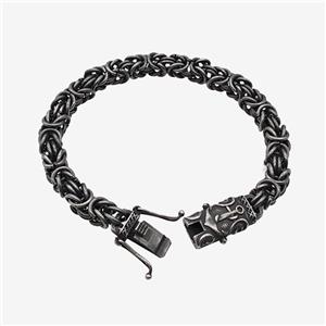 304 Stainless Steel Bracelet Antique Black, approx 14-30mm, 8mm, 21cm length [SSB6459]