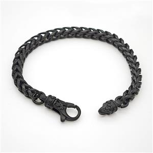 304 Stainless Steel Bracelet Antique Black, approx 13-25mm, 6mm, 21cm length [SSB6483]