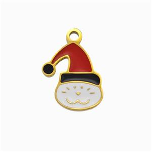 Halloween Cat Charms 304 Stainless Pendant Enamel Gold Plated, approx 10-12mm [SSB6537]