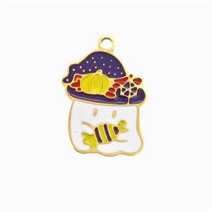 Halloween Warlock Charms 304 Stainless Pendant Multicolor Enamel Gold Plated, approx 11-14mm [SSB6552]
