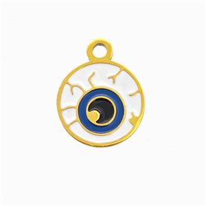 Halloween Devil Eye Charms 304 Stainless Pendant Multicolor Enamel Gold Plated, approx 12.5mm [SSB6553]