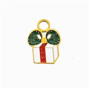 Christmas Gifts Charms 304 Stainless Steel Pendant Enamel Gold Plated, approx 10-11mm [SSB6567]