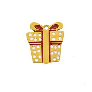 Christmas Gifts Charms 304 Stainless Steel Pendant Enamel Gold Plated, approx 11-13mm [SSB6573]