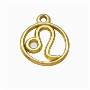 Stainless Steel Symbol Pendant Zodiac Leo Gold Plated, approx 15mm [SSB6618]