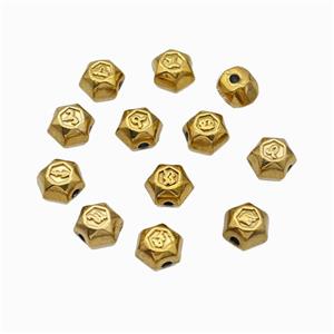Stainless Steel Symbol Beads Gold Plated Mixed, approx 8mm [SSB6761]