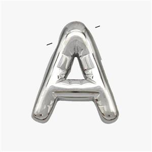 Raw Stainless Steel Letter-A Pendant, approx 15-18mm [SSB6968]
