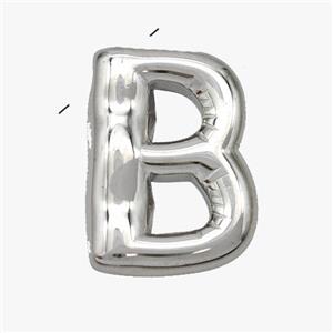 Raw Stainless Steel Letter-B Pendant, approx 15-18mm [SSB6969]