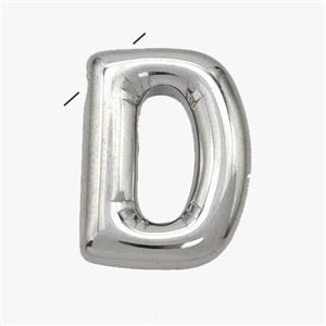 Raw Stainless Steel Letter-D Pendant, approx 15-18mm [SSB6971]