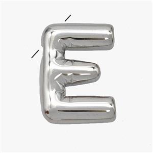 Raw Stainless Steel Letter-E Pendant, approx 15-18mm [SSB6972]