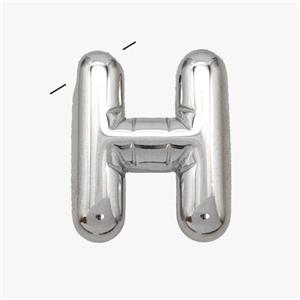Raw Stainless Steel Letter-H Pendant, approx 15-18mm [SSB6975]