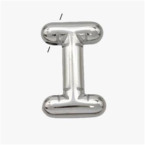 Raw Stainless Steel Letter-I Pendant, approx 15-18mm [SSB6976]